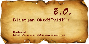 Blistyan Oktávián névjegykártya